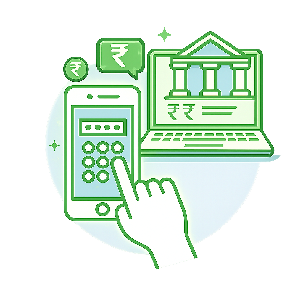 Secure Mobile and Desktop Banking Illustration